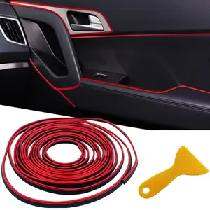 33ft Electroplated Universal Car Interior Trim Strips - Car Door & Dashboard Decoration, Flexible Styling Accessories by Premium Soft PVC & Electroplated Metal