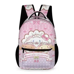 Kawaii Cinnamoroll Backpack with Plush Pendant Anime Cinnamoroll Bag Casual Backpack Cute Cinnamoroll Laptop Backpack