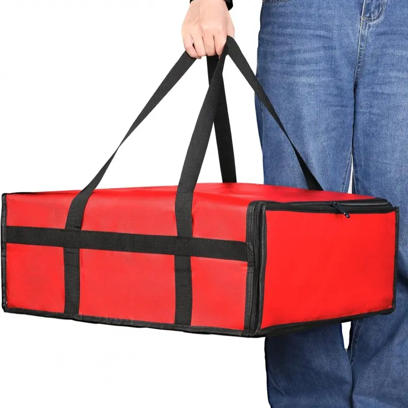 Thermal Insulated Pizza Carrier Bag, 20x20" Large Size Food Delivery Bag, Insulated Delivery Bags, Heat Preservation Bag for Professional Delivery Service & Daily Use