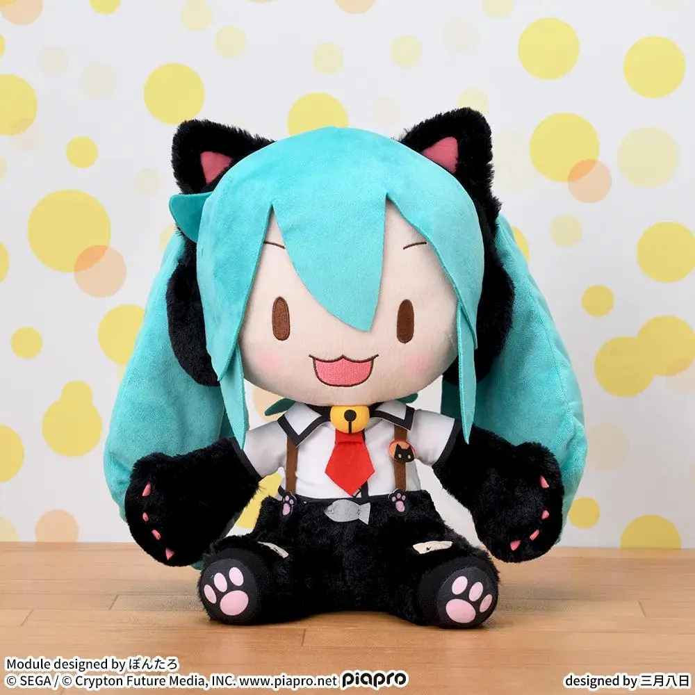 32cm Hatsune Miku Official Fuwa Petit Neko Kitty Cat Girl Stuffed Plush Toy Soft Cuddly Great Texture Authentic Plushie Fan Collection Holiday & Birthday Gifts