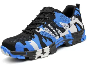 Camouflage Steel Toe Safety Shoes for Men Women Lightweight Work Sneakers Construction Industrial Boots