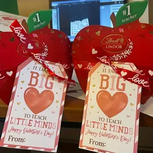 Teacher Valentine's Day Labels, Heartfelt Gift Tags for School Teachers, 20 Pcs Teacher Appreciation Gifts, Perfect for Classroom Use