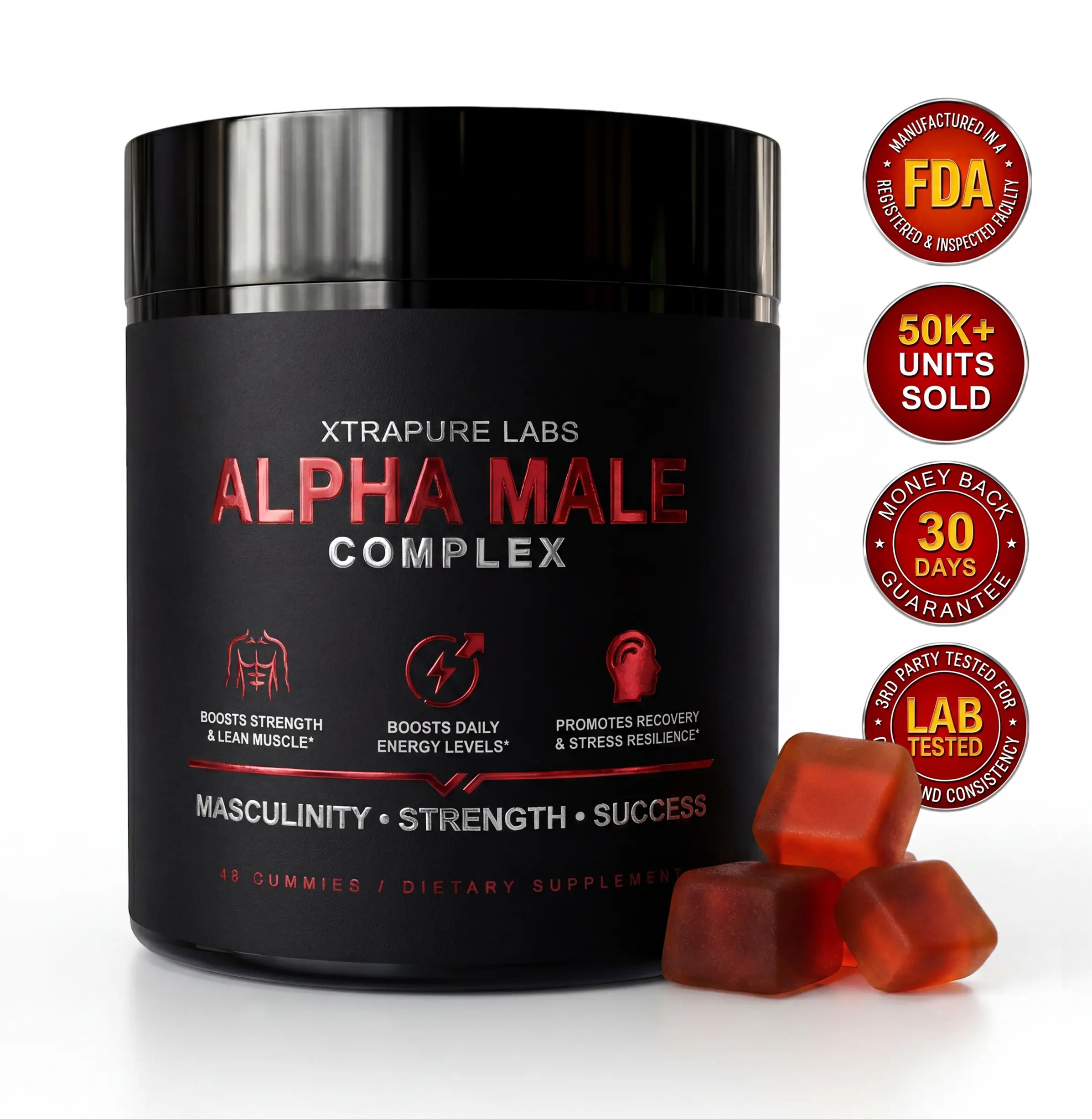 Alpha Male Complex – Clinically Dosed High Potency Men's Health Supplement | Tongkat Ali, Shilajit, Turkesterone & More
