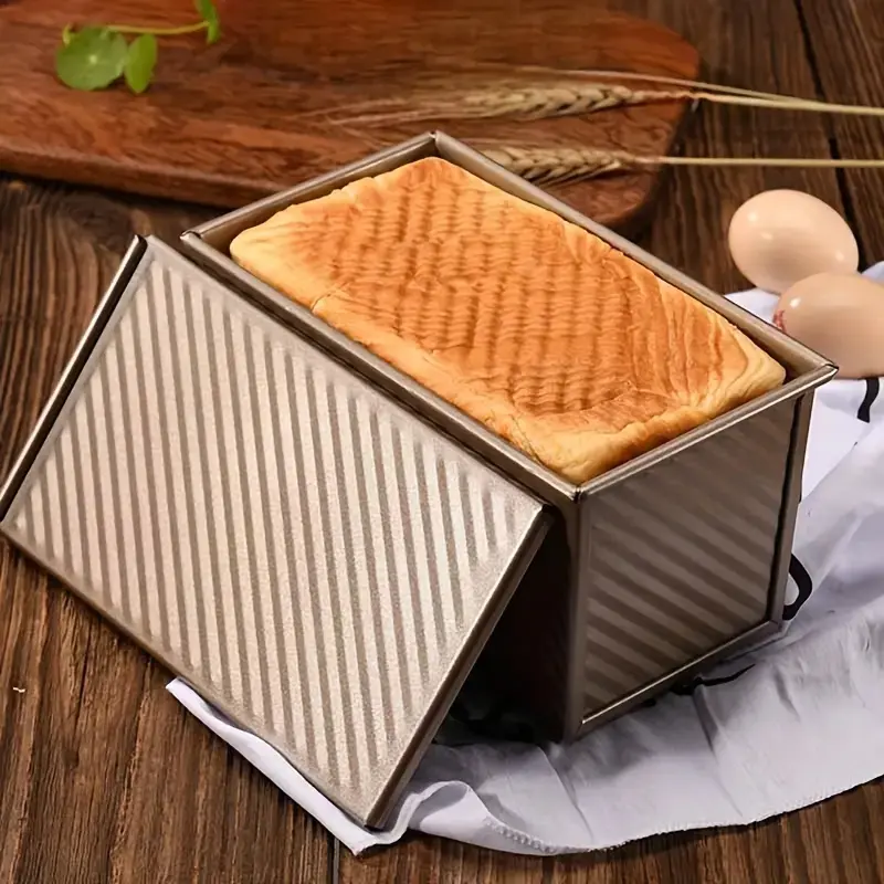 Non-Stick Toast Mold with Lid, Wave Bread Box, Carbon Steel Baking Tray, Essential Kitchen Tool for Sandwiches and Cakes, High Quality Bakeware, Baking Essentials, Baking Tools