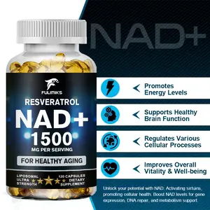NAD+Resveratrol, Anti-Aging, Helps Boost Energy, Promotes Cellular, Brain & Skin Health, Supports Muscle Vitality, 120 Capsules