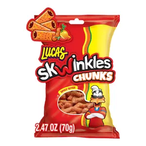 Skwinkles Candy Chunk Mango Flavored with Tamarind Filling 2.46oz, 12 pieces Pack, Perfect for Snacks, Parties
