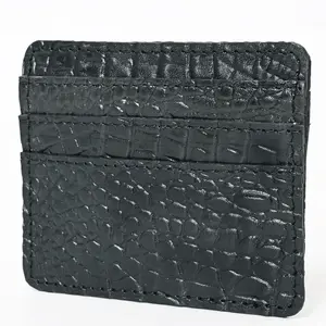 American Darling Card Holder Crocodile Embossed Genuine Leather | Business Credit Sports Slim Debit