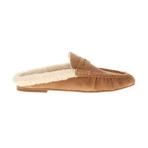 Steve Madden Womens Rafe Shearling Mule Loafers Casual - Brown