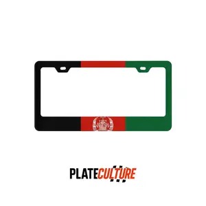 PlateCulture | Afghan Flag License Plate Frame Premium Car Accessory Durable Weatherproof Border for Car SUV Truck Universal Fit Front Rear Holder Global Culture Auto Mod