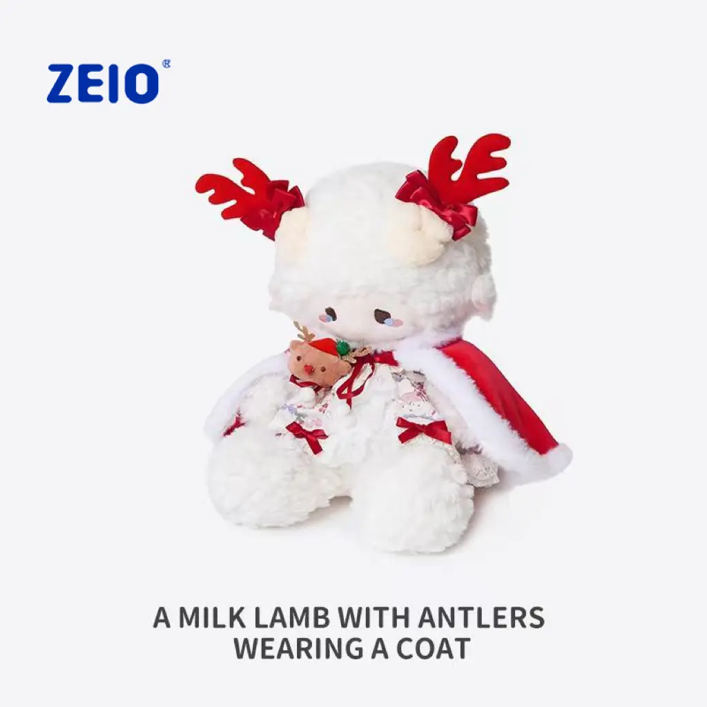 【ZElO TOYS】Christmas exclusive antler sheep lamb doll  plush toy Rag Doll cape coat Cute Cute Fluffy Lamb Plush Doll