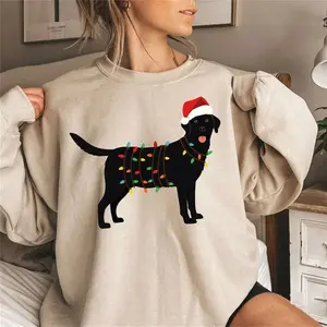 Christmas Black Labrador Sweatshirt, Holiday Lab Dog Sweater, Labrador Retriever Xmas Shirt | Festive Lab Dog Sweatshirt