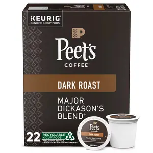 Peet's Coffee Major Dickason's Blend, Dark Roast K-Cup Pods Keurig Capsules