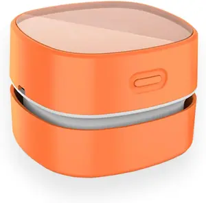 Desktop Vacuum cleaner,Mini table dust sweeper Energy Saving,High endurance up to 400 mins,Cordless&360 Rotatable Design for Cleaning Hairs,Crumbs,Computer Keyboard of gifts for  (orange)