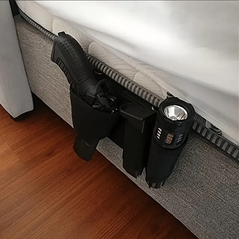 Right Hand Invisible Quick Pick-and-Place Nylon Holster with Magazine Pocket, Velcro Closure, for Car Seat/Bed, Ideal for Outdoor Sports Hunting/Fishing Enthusiasts