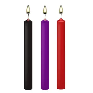 Low Temperature Candles Romantic Wax Play Candles Low Heat for Lovers Couples 3pcs Non Toxic Paraffin Wax Classic Colors Black Purple Red for Valentine's Day