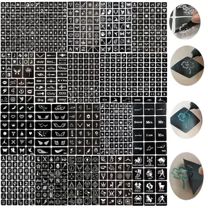 778pcs Temporary Tattoos Stencils, 20 Sheets Reusable Boys and Man Glitter Tattoo Kit Templates Face Painting Stencil Body Design Stencil Pack for Adults... Makeup Cosmetic