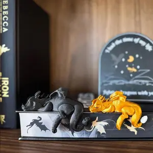 3D printed sleeping dragon design bookend, 1 creative dragon decoration, desktop home, office and school decoration, home decoration accessories, Ornaments