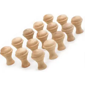 15 count Mushroom Shape  Unfinished Cabinet Furniture Drawer Knobs Pulls Handles (Diameter: /8 Inches Height: 2 Inch)