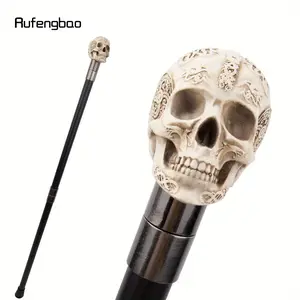 White Resin Skull Monster Head Walking Cane Fashion Decorative Steel Stick Gentleman Elegant Cosplay Cane Knob Crosier 94cm