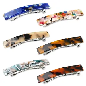 Hair Barrettes for Women,  Barrettes for Fine Thin Thick Hair, 3 Inch Acetate Small Clips Barrette No Slip, 6 count Tortoise Shell Girls Accessories