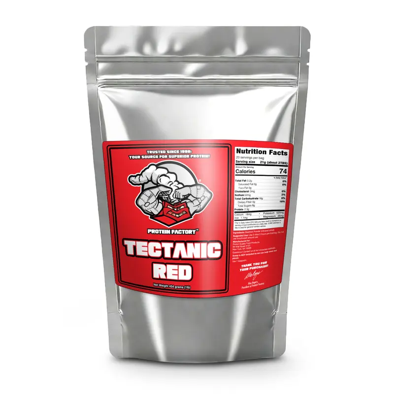 Tectanic Red Pre Workout Powder 16 oz 350 mg Nitrates 10X Antioxidants Water Soluble No Sugar Kosher Halal Gluten Free Dietary Supplement for Fitness Heart Health