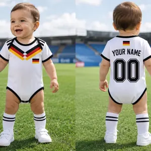 Personalized Germany Baby Bodysuit, Custom Name Soccer Baby Outfit, Germany Football Fan Gift, Newborn Sports Jersey Onesie T59