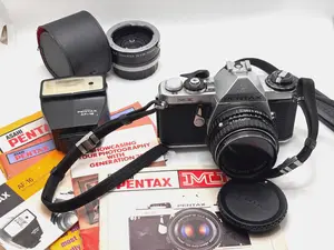Pentax ME  Tested 35mm Camera w/ 50mm f/2 Lens plus Flash & More!