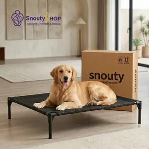 Elevated Cooling Dog Bed for Large Breed, Breathable Mesh & Oxford Fabric Options, Durable Metal Frame, Multiple Sizes for Indoor Backyard Camping puppy