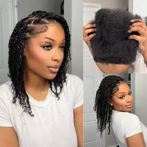 DAIXI Afro Kinky Bulk Extensions for Braiding dreadlock Dreadlocks Repairing  Human hair Fluffy，Soft Kinky CurlyBlend Seamlessly with African hair