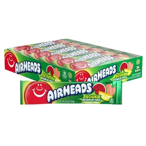 Airheads SOUR Candy Bars, Sour Watermelon Punch Flavored, Bulk, Concessions, Parties, Pack of 36 Bars