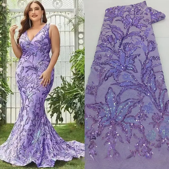 Two-Tone Iridescent Lily Sequin Stretch Mesh Lace Fabric – Dressmaking, Costumes & Crafts