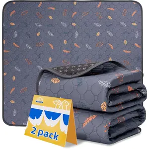 Washable  Pads for Dogs - 2-Pack Thick Heavy Absorbency Reusable  Pads Prevent Leakage Non-Slip, Waterproof Pet Training Pads for Puppy Playpen, Crate, Whelping Box, Potty Training, Grey cat litter pee