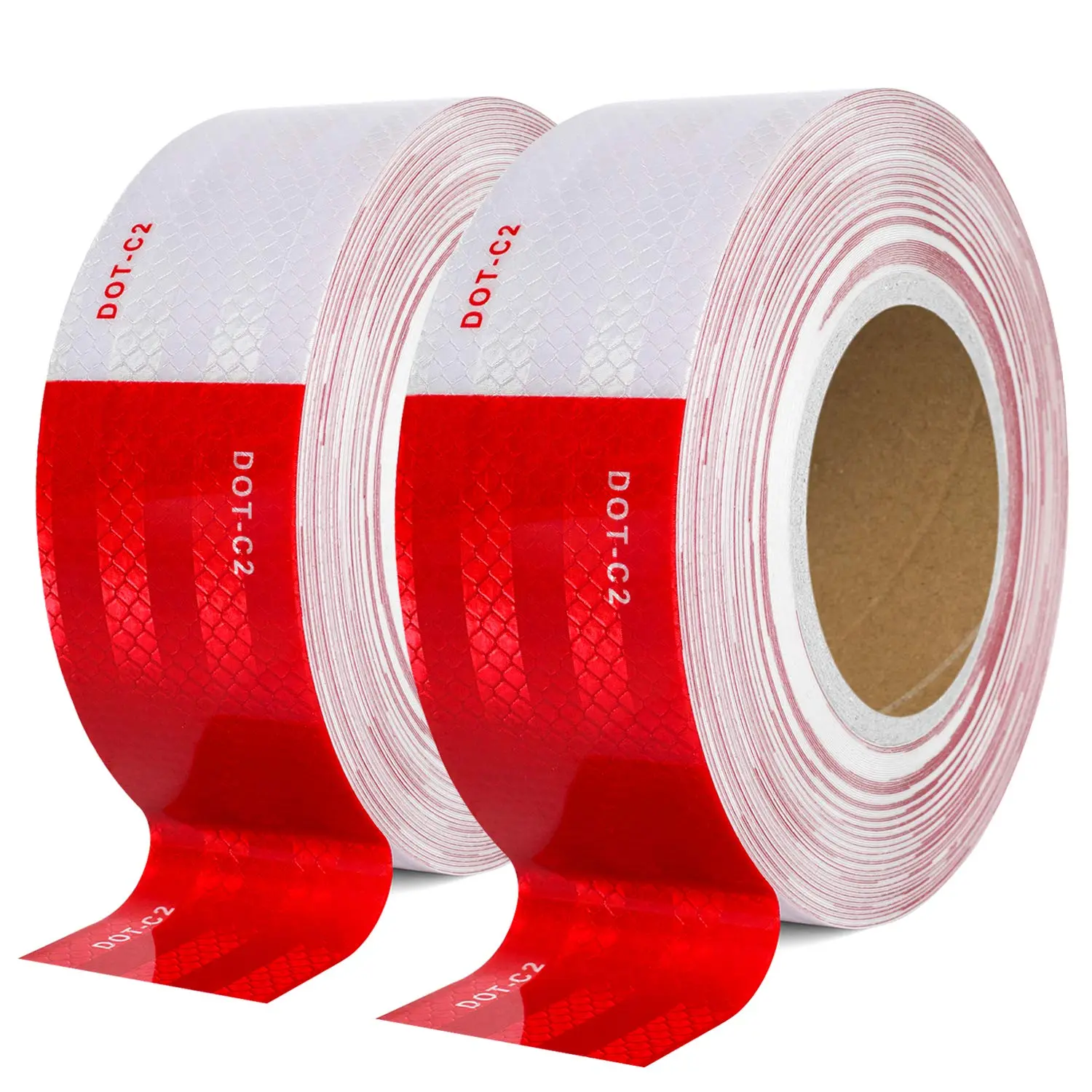 Reflective Safety Tape, 2 in x 200 ft Red/White Conspicuity Tape for Vehicles, Trucks, Bicycles, Mailboxes (Compatible with 2 in x 100 ft Option)