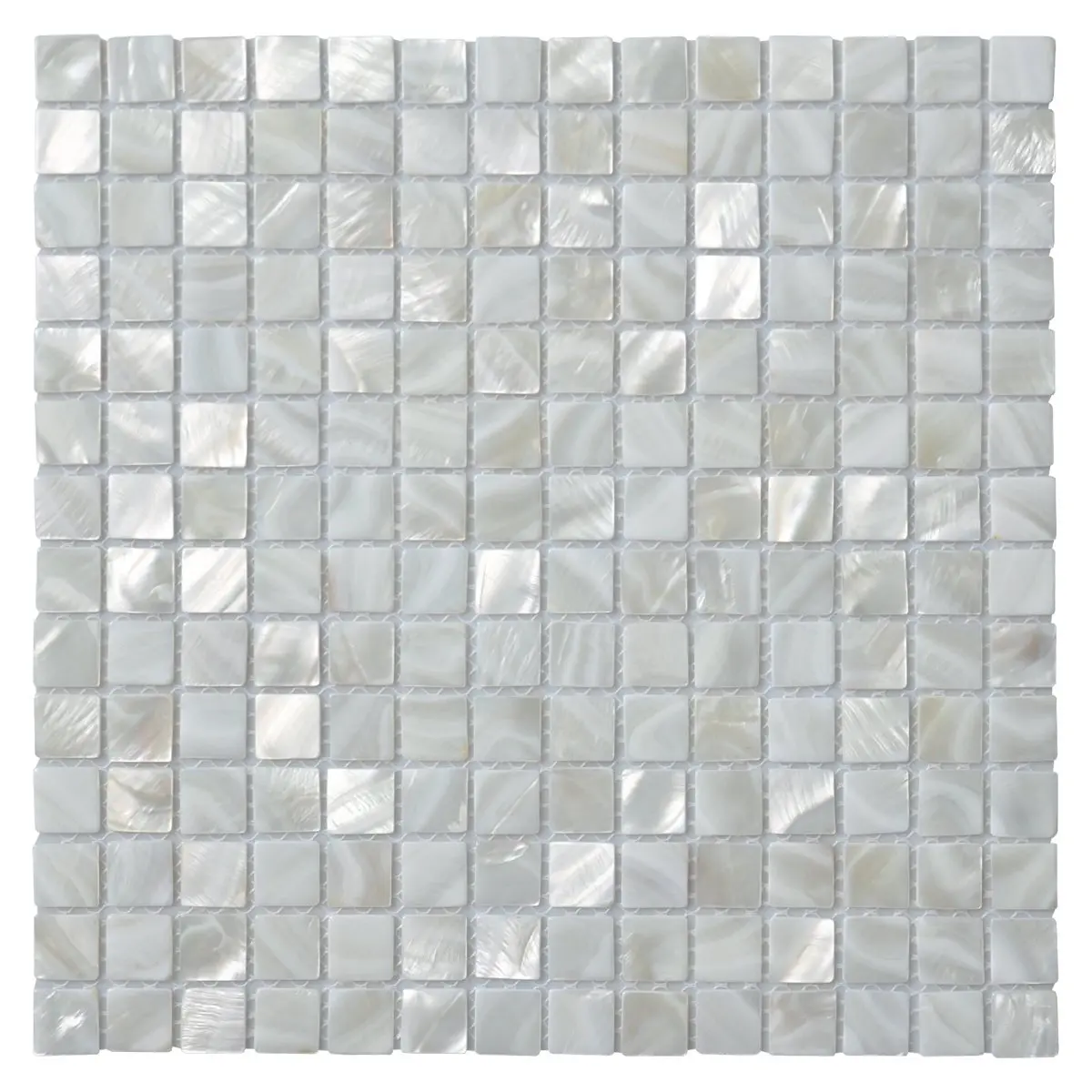 Art3d White Vinyl Mother of Pearl Shell Mosaic Wall Tiles - 12x12 in Waterproof, Moisture-Proof Non-Paste Decorative Tiles for Kitchen, Bathroom Interior Walls, Luxurious Look Home Improvement Plaid Accents