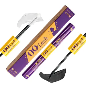 OQLash Bond&Seal(Black Glue) Gentle Formula Latex-Free Waterproof Super-strong 48Hours Long-Lasting Non-Irritating Sweat-proof 2-in-1 Design Lash Glue for Eyelash Extensions Cluster Makeup Cosmetic