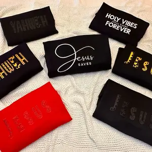 JESUS Embroidered Black Sweatshirt - Faith-Inspired Embroidered Sweatshirt - Jesus Sweater, Trendy sweatshirt, Pullover, Womenswear, Comfort Crewneck, Black jesus t-shirt trendy sweatshirt