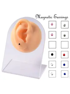 2026 New Style 12-piece Non-piercing Diamond-embedded Magnetic Nose Studs, Lip Studs, Mini Earrings and Small-sized Ear Bone Studs, Nose Cuff