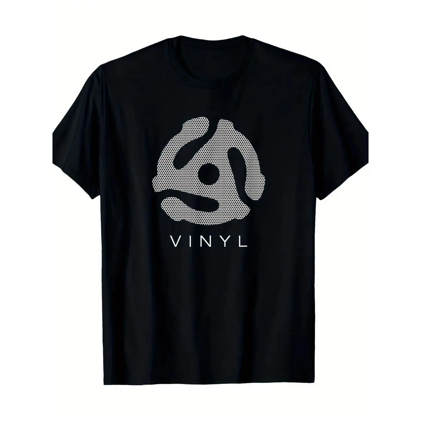 Men's 100% Cotton Vinyl Record Graphic T-Shirt - Short Sleeve, 220gsm Breathable Fabric, Regular Fit, Black Round Neck, Double Stitching, Streetwear, Machine Washable Dad/Father's Day Gift for Music Lovers
