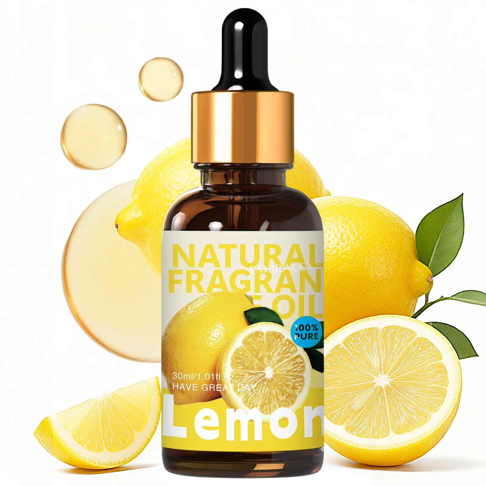 30ML Lemon Essential Oils with Dropper, Aromatherapy Oil, Fragrance Oil Aroma, Sweet and Sour Scent, Air Freshener, Diffuser, Car Perfume, Home Decor, Office Supplies