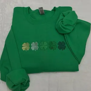 EMBROIDERED St.  Patrick’s day sweatshirt/ Lucky Embroidered Sweatshirt, Clover embroidery, St Patricks Day Sweatshirt, Saint Patrick's Pullover, Clovers, Simple Holiday Sweater
