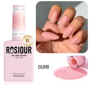 ROSIOUR 18ml Sheer Jelly Gel Polish | Pink Sand CL015 | HEMA-Free, TPO-Free | Sheer Jelly Finish | Perfect for Nail Art & French Tips