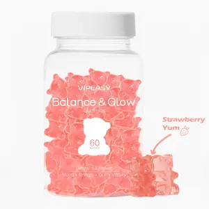 VIPEASY Balance & Glow Saffron Gummy Bears - Improves Mood, Boosts Energy & Supports Gut Health, Vegetarian, Non-GMO, Strawberry Flavor