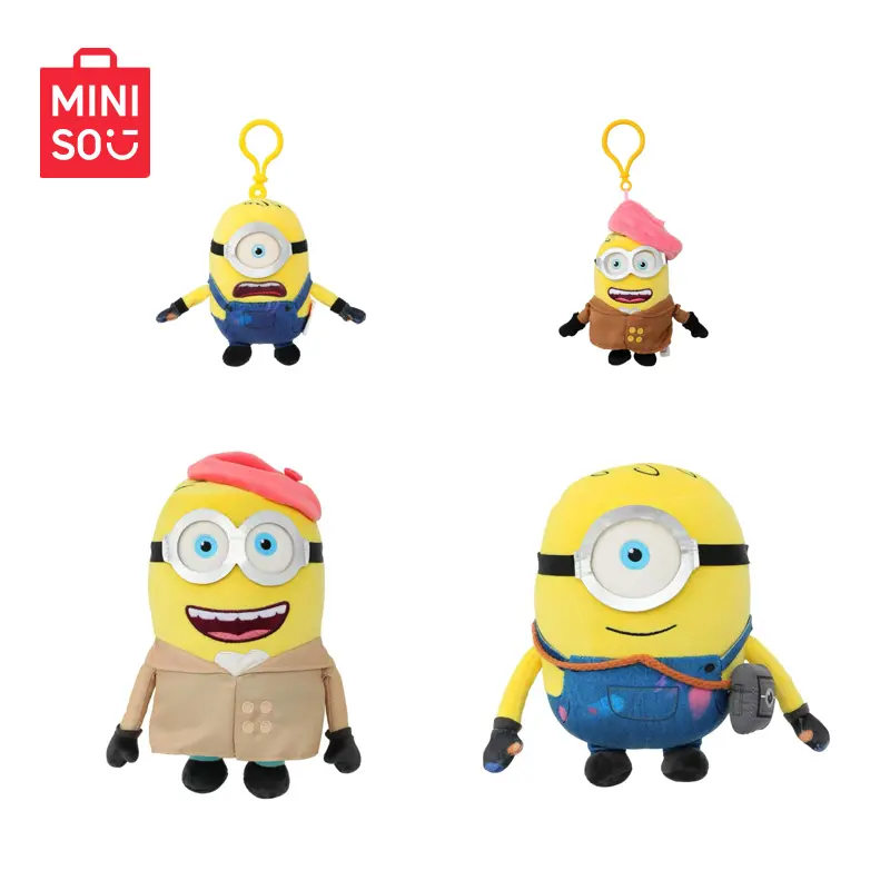 MINISO Minions Vs Big Monster Series James & Henry Huggable Stuffed Animal - Soft Stuffed Collectibles, Fluffy Fabric, Fine Embroidery, Portable Size for Display/Hanging, Cute Gift for Minions Lovers