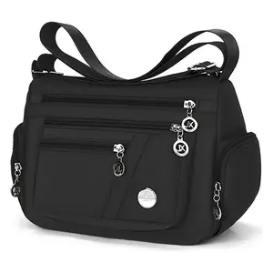 Crossbody Bags for Women Waterproof Oxford Cloth Shoulder Bag, Multi-Pocket Casual Tote Handbag Messenger Purse, Lightweight Travel Satchel with Cards Slot Key Chain, Fashion Work Commute Top-Handle Bag