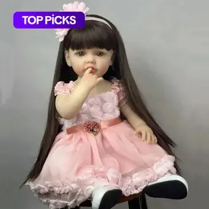 Realistic Reborn Doll, 1 Set Cute Soft Silicone Newborn Doll with Hand-painted 3D Eyelash and Lifelike Hair & Accessories, Soft Cuddly Gift, Birthday Gift for Kids, Gift #GLOBAL PICKS