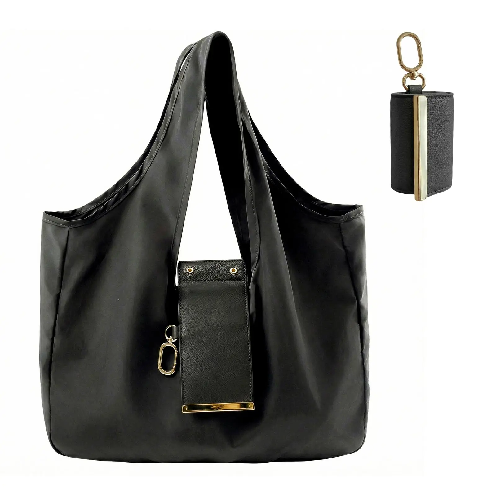 Stylish Collapsible Keychain Tote Bag - Compact Functional Storage Pouch with Keychain Clip for Home Organization, Easy Portability, Ideal Mother's Day Gift (Office Stationery & Gifts Accessory)