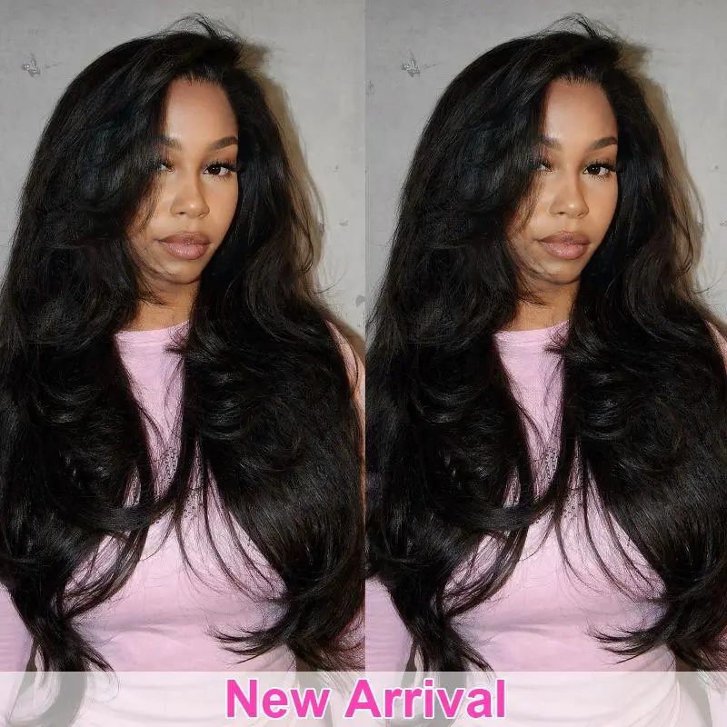 [Hot Selling] BGMgirl Layered Cut Kinky Straight 13x6 Lace Pre-Styled Natural Black Human Hair Frontal Wig #DealsForYouDays