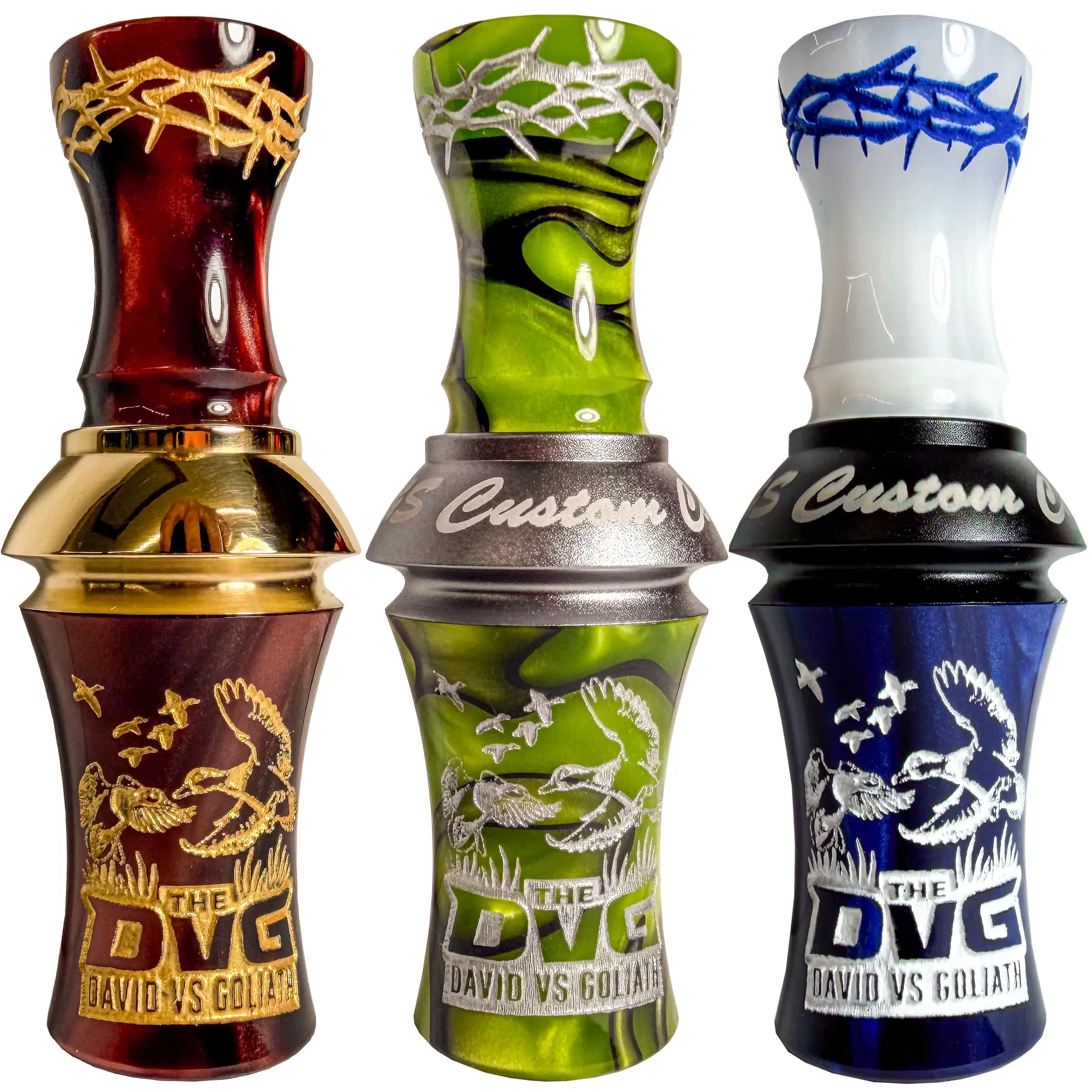 The DVG Duck Call. David vs Goliath Acrylic Duck Call. Small Call, Giant Performance. From C&S Custom Calls