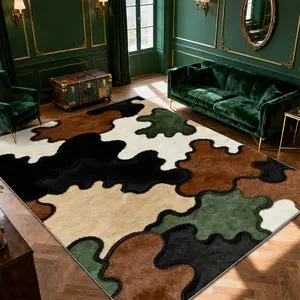 Luxury Vintage Patterned Velvet Carpet, Soft Comfortable Home Decor Rug, Living Room Sofa Mat, Bedroom Bedside Rug, Multi-Scene Use,merry Christmas、let it snow