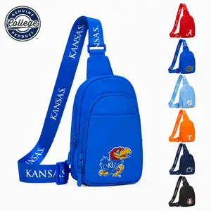 NCAA Sling Bag, Unisex Crossbody Chest Bag for College Fans, Lightweight Anti-Theft Shoulder Bag for Game Day, Tailgates, Campus, Travel and Daily Use 018